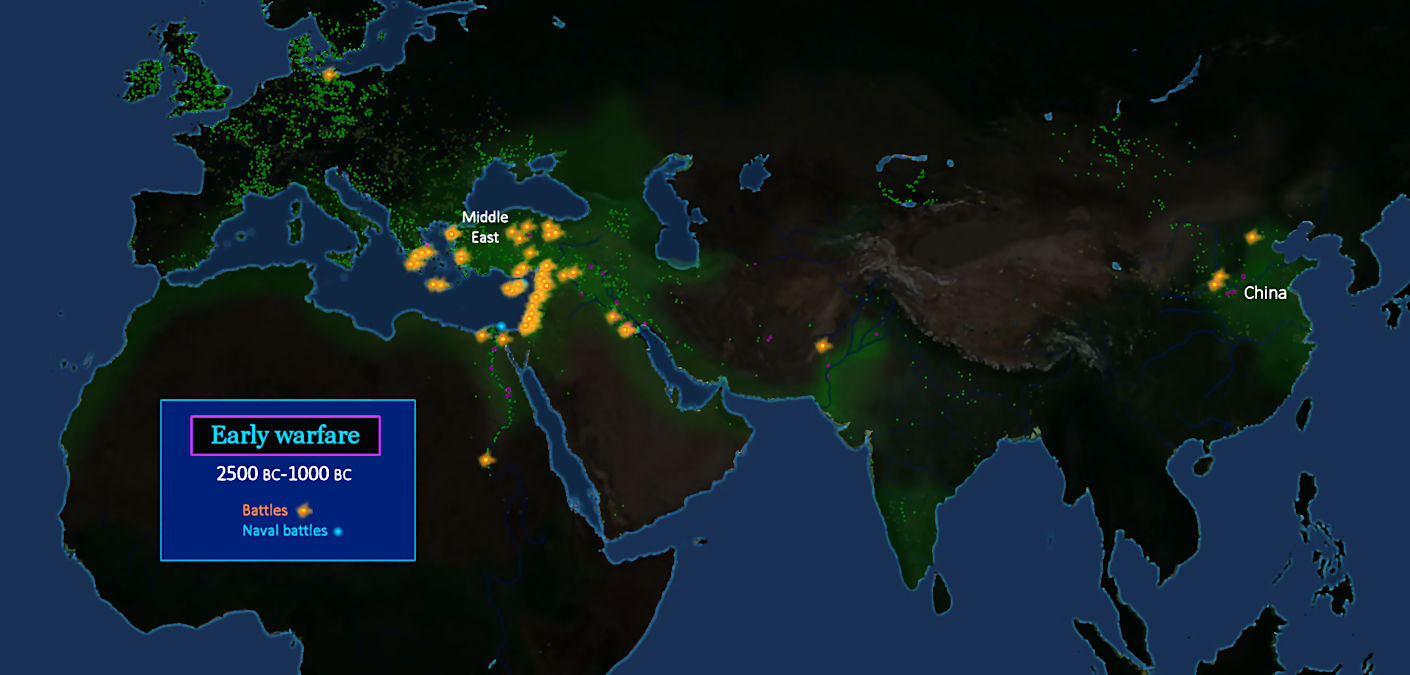 Early warfare, 2500-1000 BC map